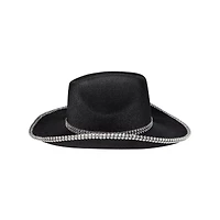 Black Glitter Space Cowgirl Hat