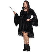 Celestial Coven Hooded Velvet Dress