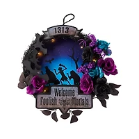 Light-Up Welcome Foolish Mortals Wreath - The Haunted Mansion