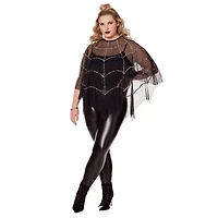 Adult Sequin Spider Web Poncho