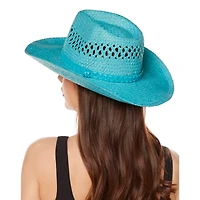 Blue Straw Cowboy Hat