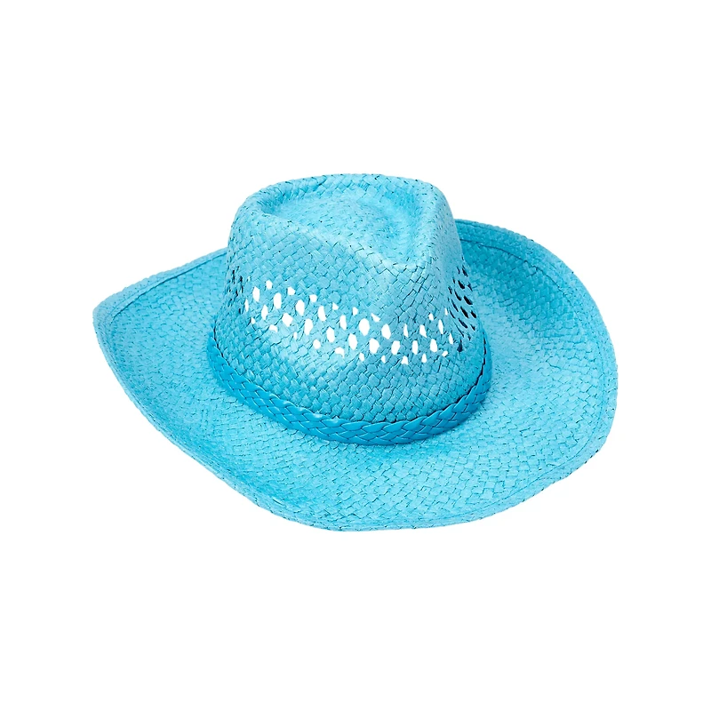 Blue Straw Cowboy Hat
