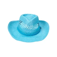 Blue Straw Cowboy Hat