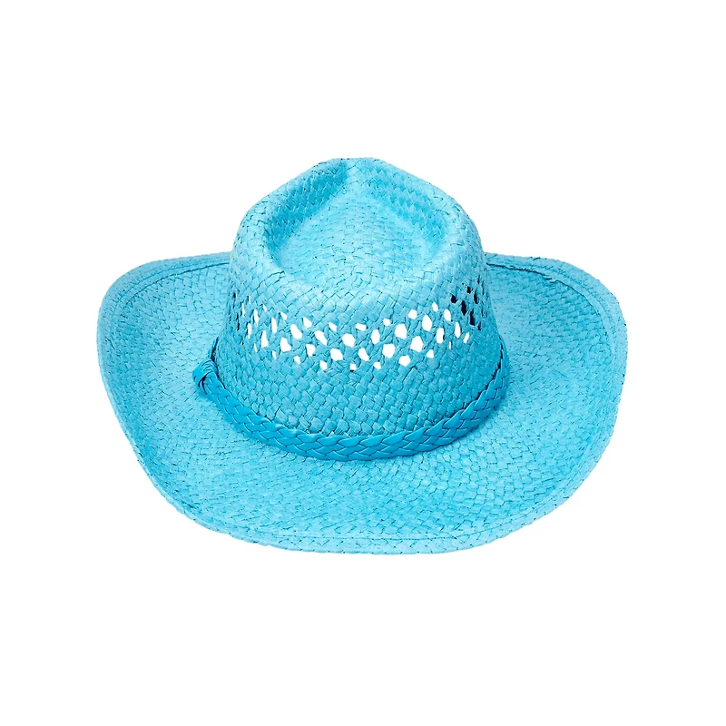 Blue Straw Cowboy Hat