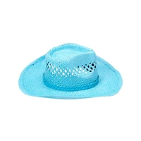 Blue Straw Cowboy Hat