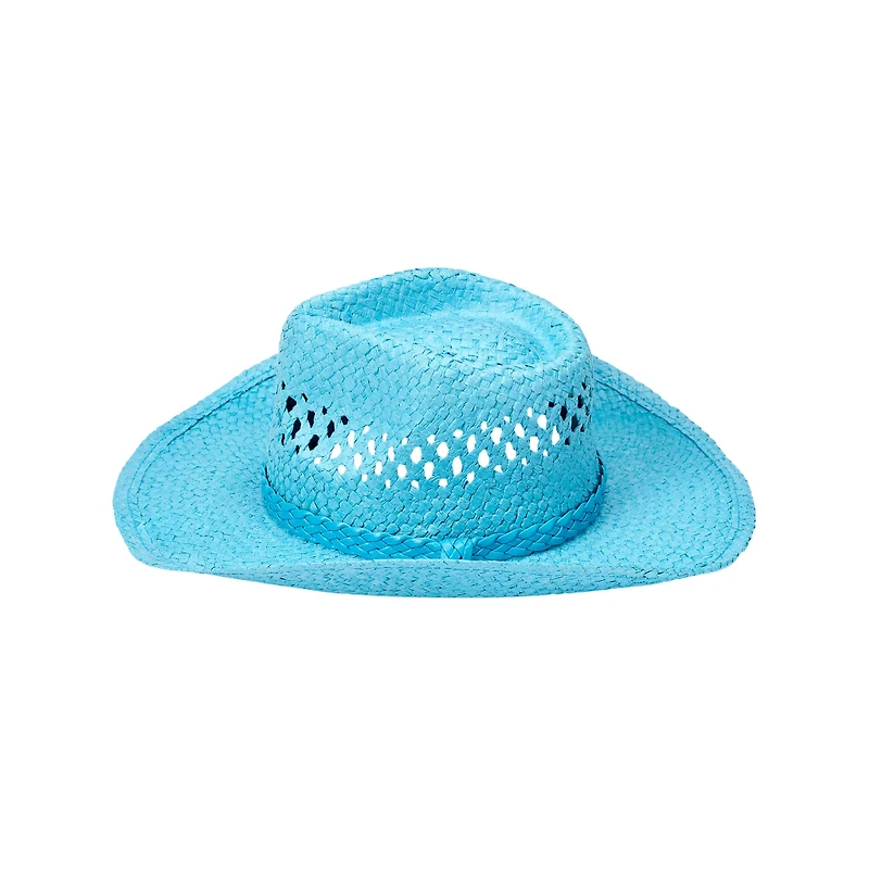 Blue Straw Cowboy Hat