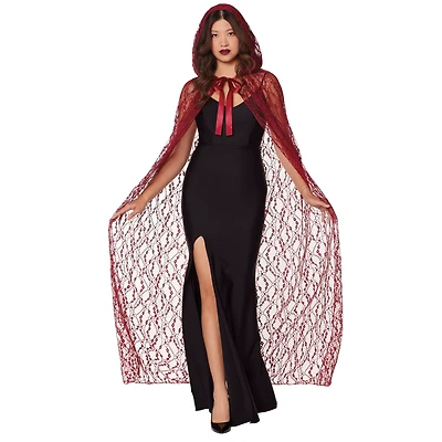 Adult Burgundy Lace Cape