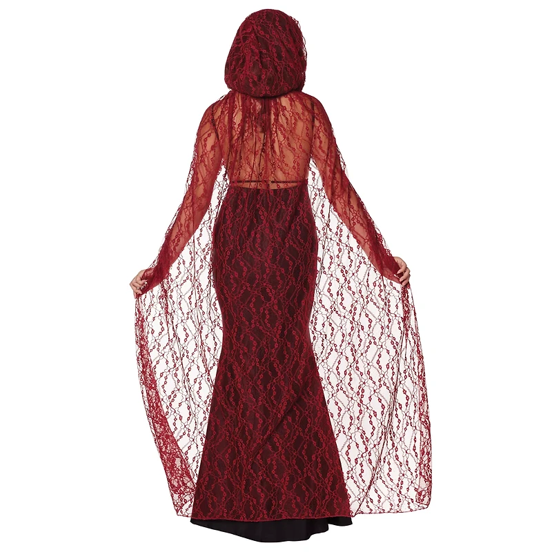 Adult Burgundy Lace Cape