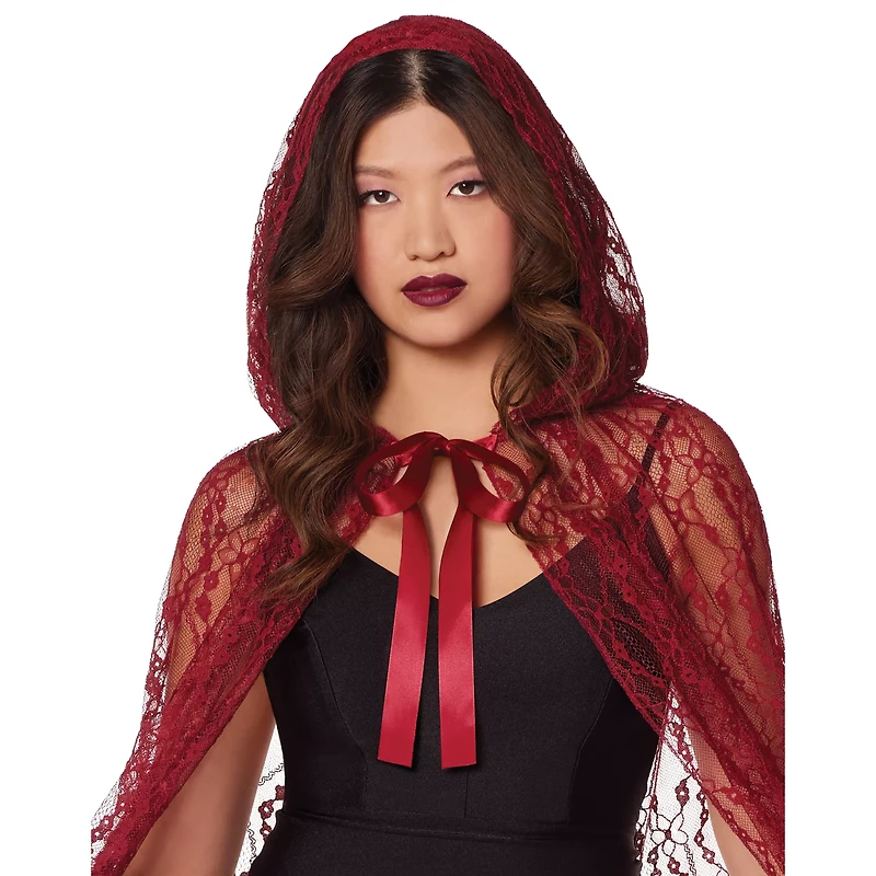 Adult Burgundy Lace Cape