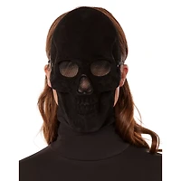 Black Velvet Skull Half Mask