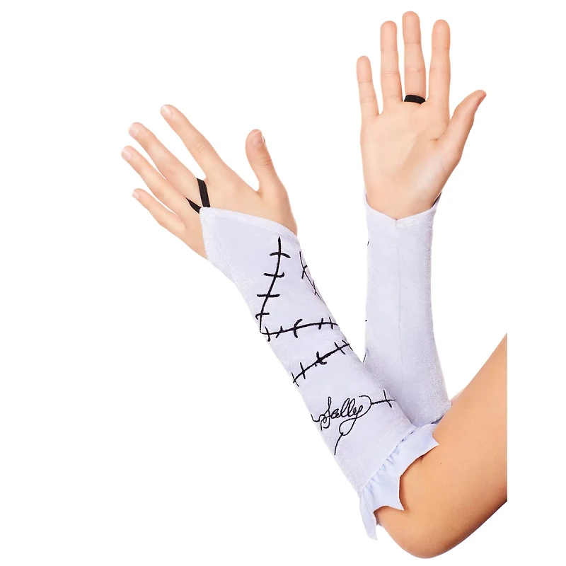 Kids Sally Ruffle Fingerless Gloves - The Nightmare Before Christmas