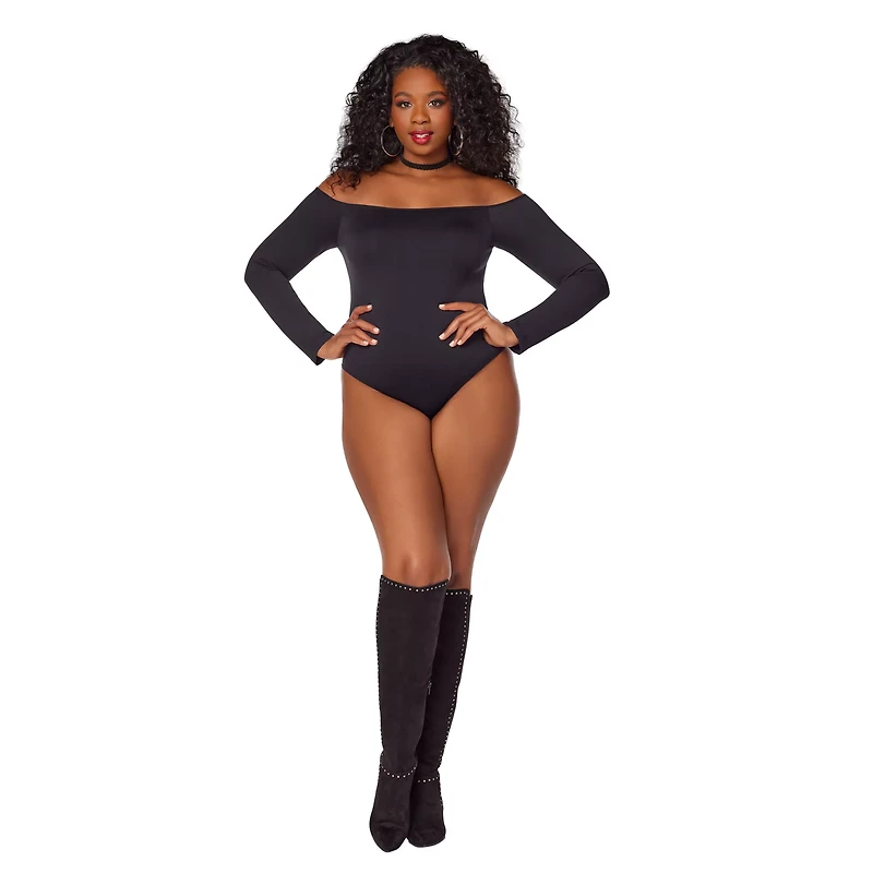 Off the Shoulder Plus Size Bodysuit