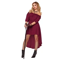 Adult Burgundy Peasant Dress