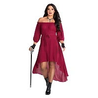 Adult Burgundy Peasant Dress