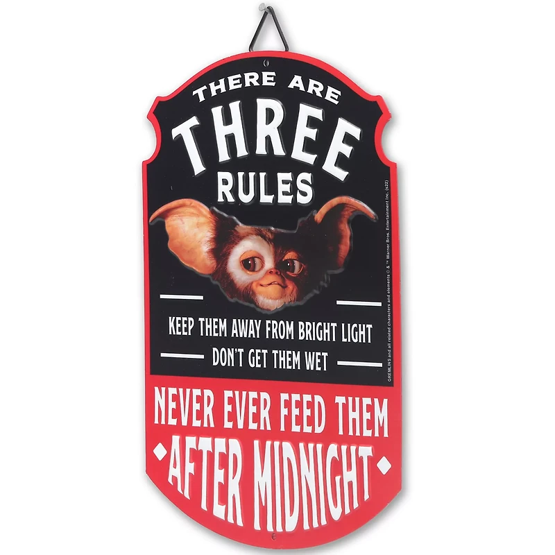 Three Rules Gizmo Sign - Gremlins