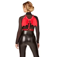 Red Faux Leather Devil Wings