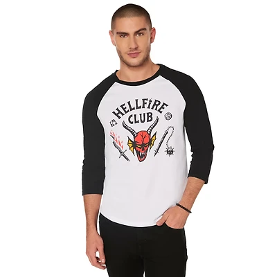 Adult Hellfire Raglan T Shirt - Stranger Things