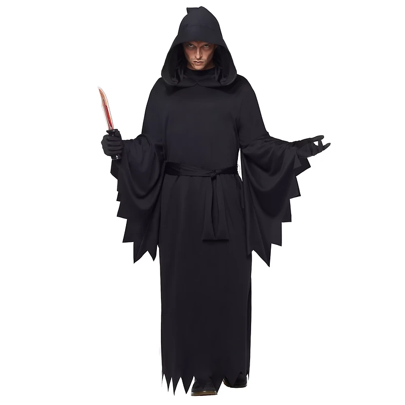 Adult Hooded Black Robe Costume