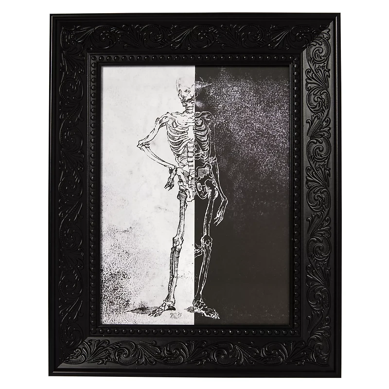Gothic Noir Skeleton Framed Picture
