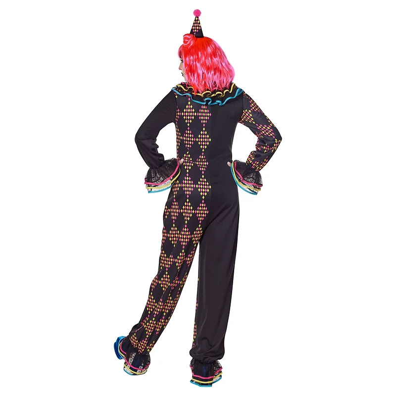 Adult Neon Clown Jumpsuit Costume