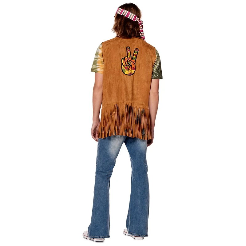 Adult Peace Hippie Fringe Vest