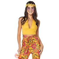 Adult Yellow Hippie Halter Top