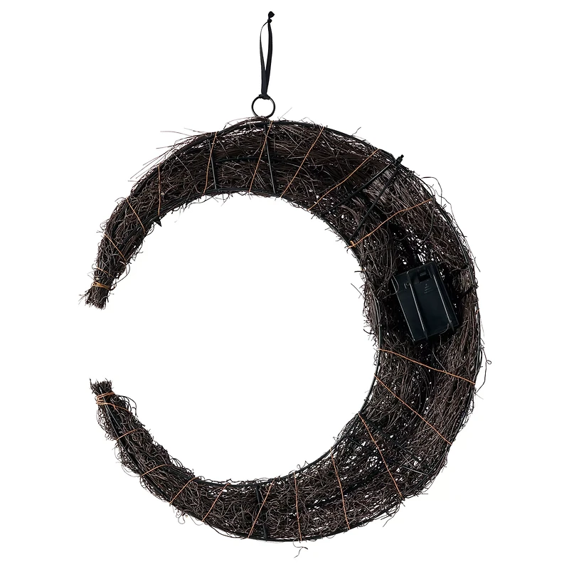 Light-Up Crescent Moon Wreath