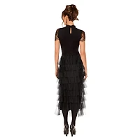 Black Layered Tulle Skirt