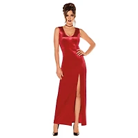Adult Red Velour Maxi Dress