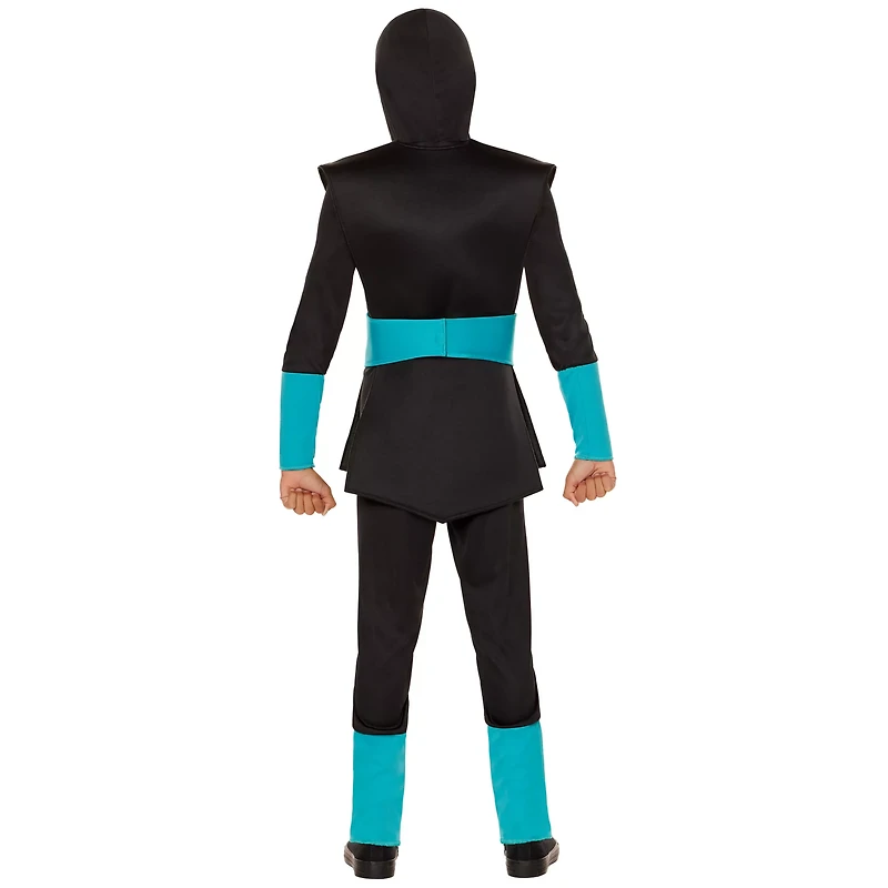 Kids Blue Light-Up EL Wire Ninja Costume
