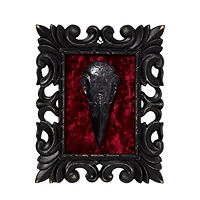 Gothic Noir Velvet Raven Skull Sign