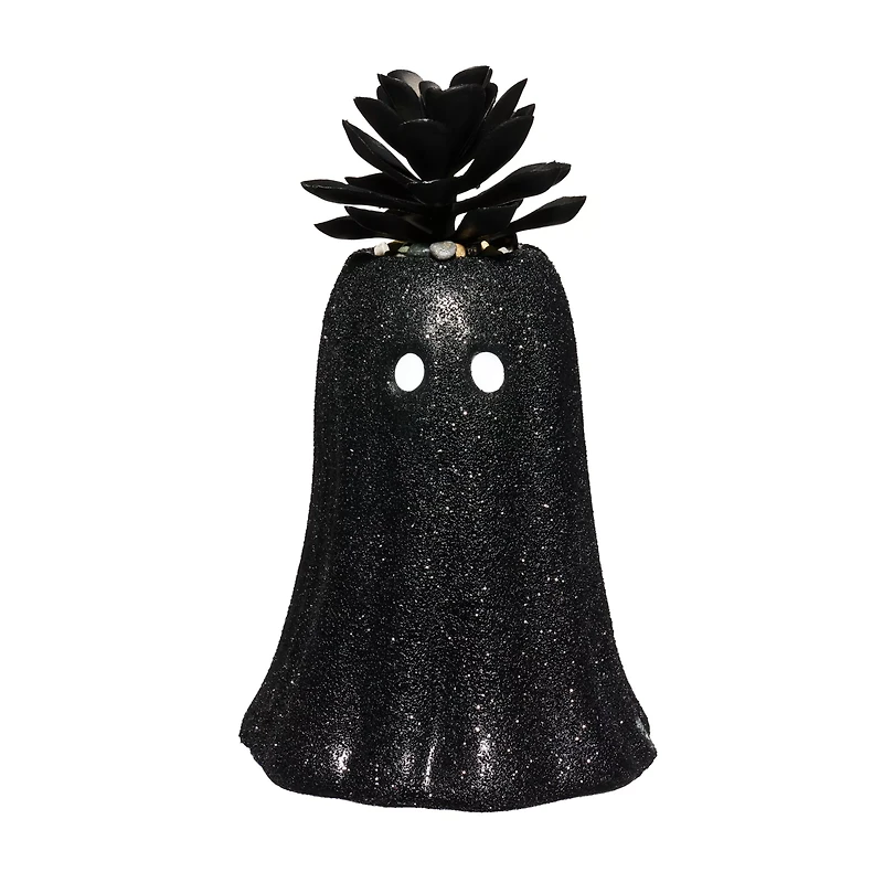 Black Glitter Ghost Faux Succulent