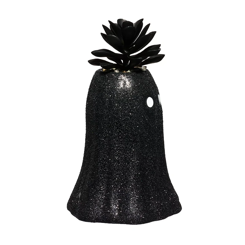 Black Glitter Ghost Faux Succulent
