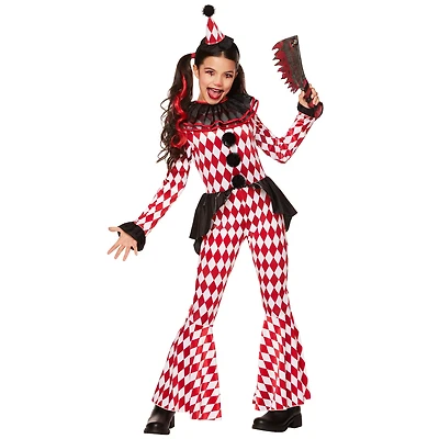 Kids Red Carnival Clown Unitard Costume