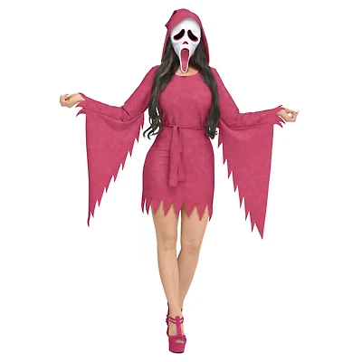 Adult Ghost Face Pink Bling Dress Costume