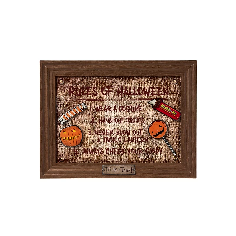 Rules of Halloween Removable Magnets Sign - Trick 'r Treat
