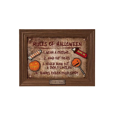 Rules of Halloween Removable Magnets Sign - Trick 'r Treat