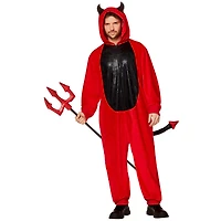 Adult Red and Black Devil Jumpsuit