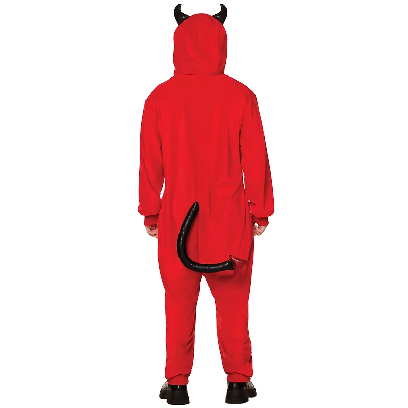 Adult Red and Black Devil Jumpsuit