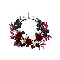 Gothic Noir Skull Wreath