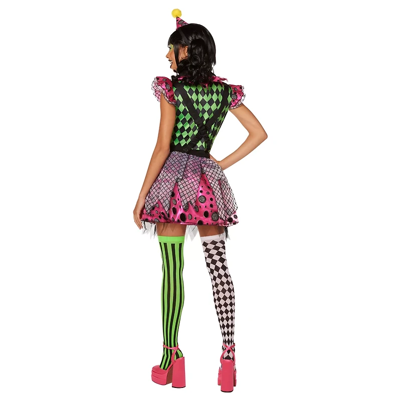Adult Neon Clown Costume