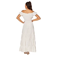 Adult White Peasant Dress