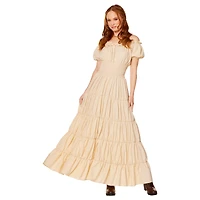 Adult Beige Peasant Dress