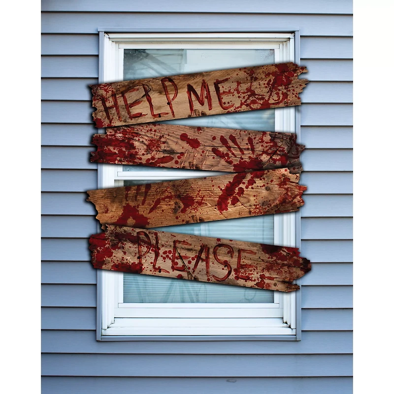 Bloody Phrase Haunted Window Boards