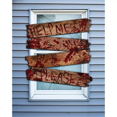 Bloody Phrase Haunted Window Boards