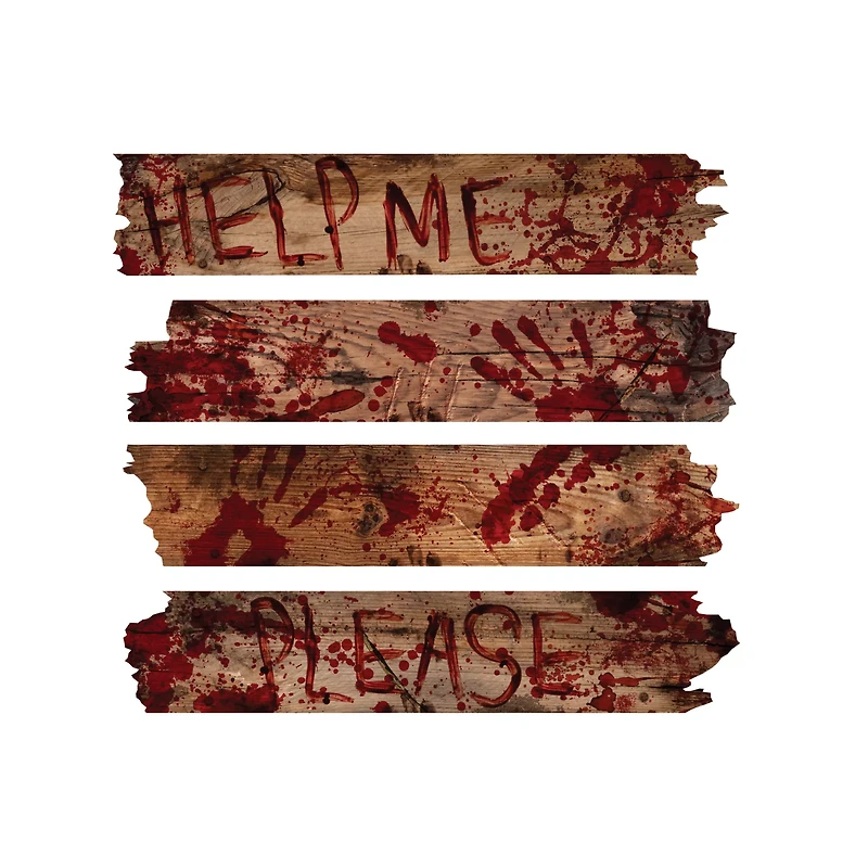 Bloody Phrase Haunted Window Boards