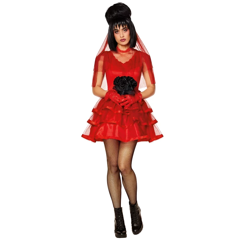 Adult Lydia Deetz Short Wedding Dress Costume - Beetlejuice
