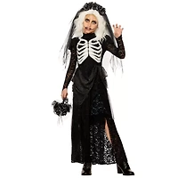 Kids Zombie Skeleton Bride Costume