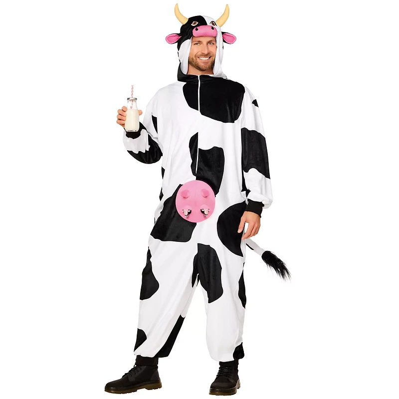 Adult Udderly Awesome Cow Jumpsuit Costume