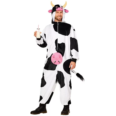 Adult Udderly Awesome Cow Jumpsuit Costume